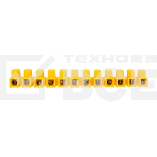 Клеммная винтовая колодка KВ-14 6-14, ток 20 A, полиэтилен желтый Rexant (10 шт./уп.)