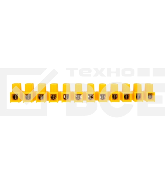 Клеммная винтовая колодка KВ-14 6-14, ток 20 A, полиэтилен желтый Rexant (10 шт./уп.)