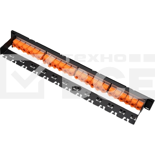 Патч-панель 19' ATCOM AT2463 24хRJ45 UTP 1U cat.6 (Keystone, организатор)