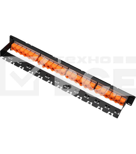 Патч-панель 19' ATCOM AT2463 24хRJ45 UTP 1U cat.6 (Keystone, организатор)