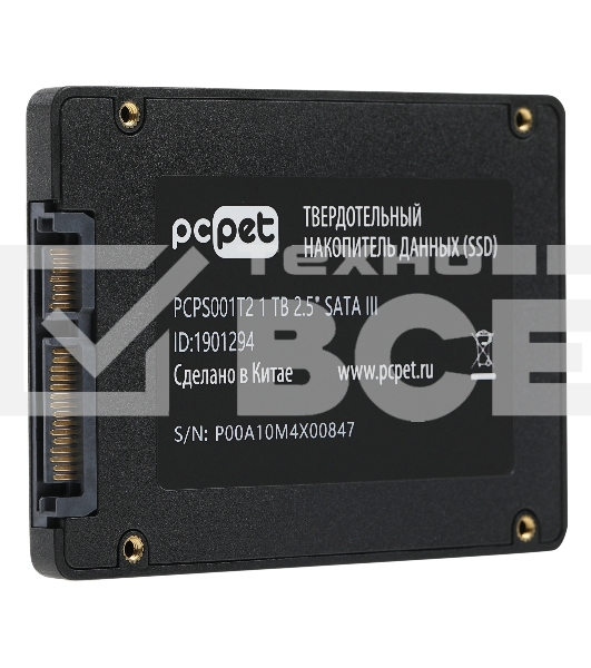 Накопитель SSD PC PET PCPS001T2, 1TB, SATA-III, 2.5