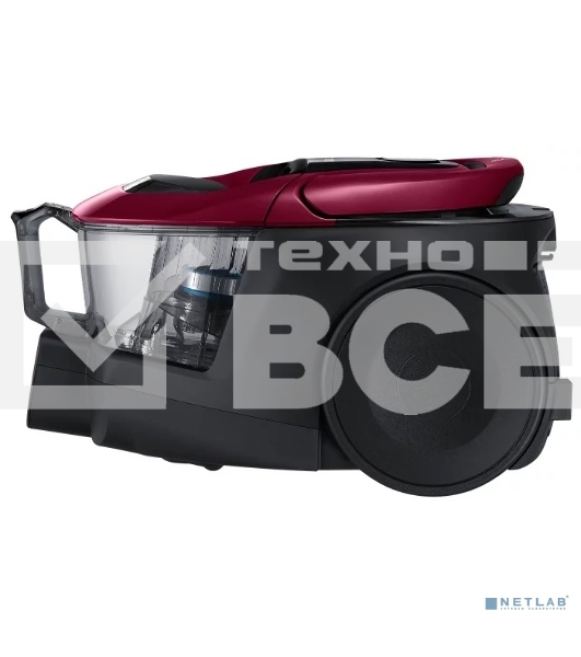 Пылесос Samsung VC18M31A0HP бордовый/черный, 380/1800 Вт, уборка сухая, пылесборник контейнер 2 л