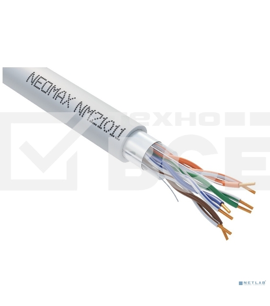 Кабель NEOMAX NM21011 F/UTP cat.5e 4 пары (305 м) 0.48 мм (24 AWG) Медь LSZH, серый