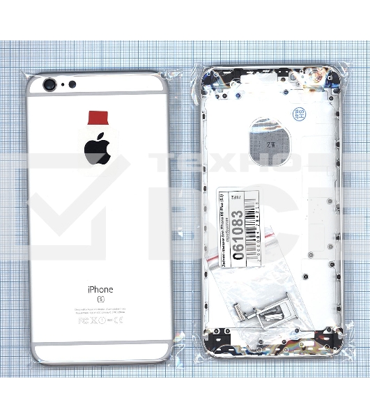 Задняя крышка для iPhone 6S Plus (5.5) серебристая