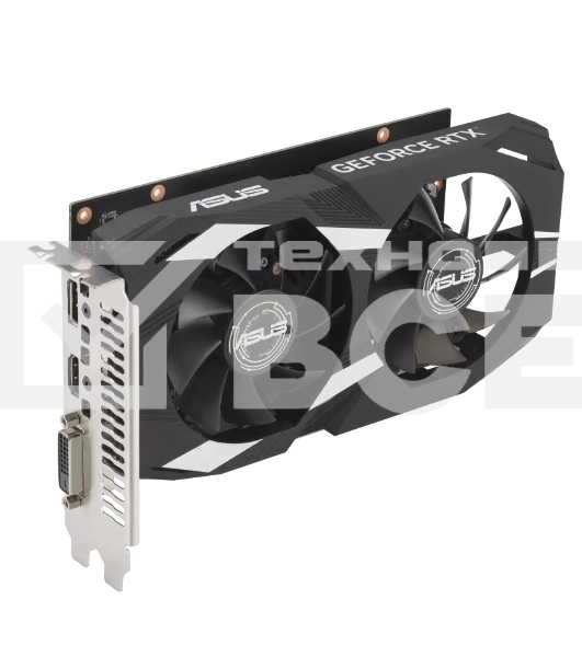 Видеокарта Asus DUAL-RTX3050-O6G NVIDIA GeForce RTX 3050 6Gb 96bit GDDR6 PCI-E 4.0 1507/14000 DVIx1 HDMIx1 DPx1 HDCP Ret