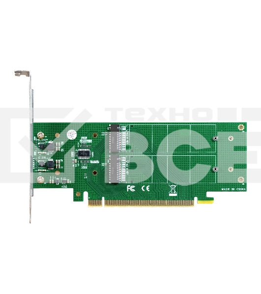 Переходник ExeGate EXE-597E4 (4 x M.2 M key -> PCI-E x16 v3.0, для установки четырех SSD M.2 2230/2242/2260/2280/22110 M key NGFF в слот PCI-E, материнская плата должна быть c функции Bifurcation PCI-E)