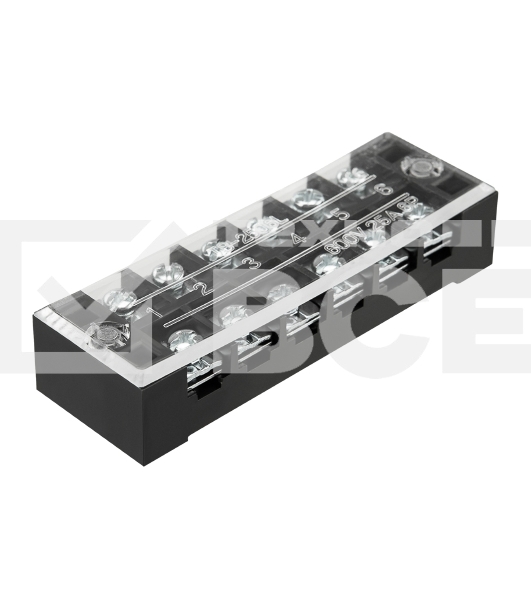 Блок зажимов клеммный Rexant БЗН ТВ-2506 2,5мм2 25A 6 пар