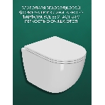 Комплект BAU 6 в 1: рамная инсталляция BAU NEO 45 для подвесного унитаза, унитаз подвесной безободковый торнадо обратного потока Bau Dream 52х36 Hurricane-2, быстросъемное тонкое сиденье дюропласт микролифт, клавиша смыва BAU Pulse, белая/вставка хром, фото7