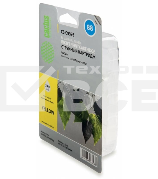 Картридж струйный Cactus CS-C9393 желтый для №88 HP Officejet Pro K550 (29ml)