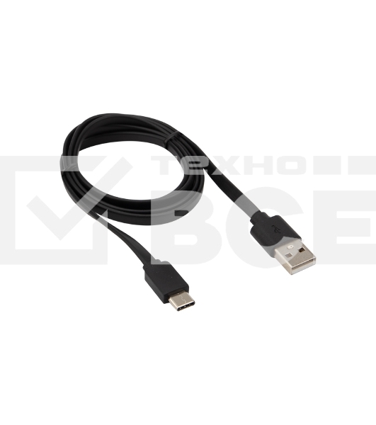 Кабель USB-Type-C/2,4A/PVC/flat/1m/Rexant