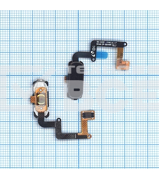 Кнопка HOME в сборе с механизмом и шлейфом для Samsung A320, черная