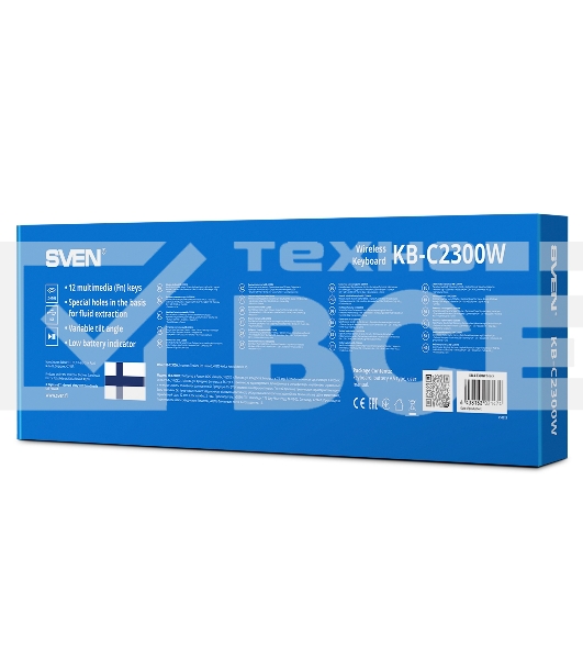 Клавиатура Sven KB-C2300W беспроводная USB чёрная