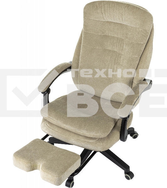 Кресло руководителя Бюрократ T-9950MSG-F Fabric песочный Light-21, крестов. пластик, подст. для ног