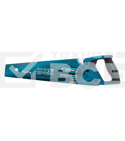 Ножовка по дереву Gross 'PIRANHA', 400 мм, 7 TPI, 3D-зуб, тефл. покр.полотна, 2-х комп. рук-ка