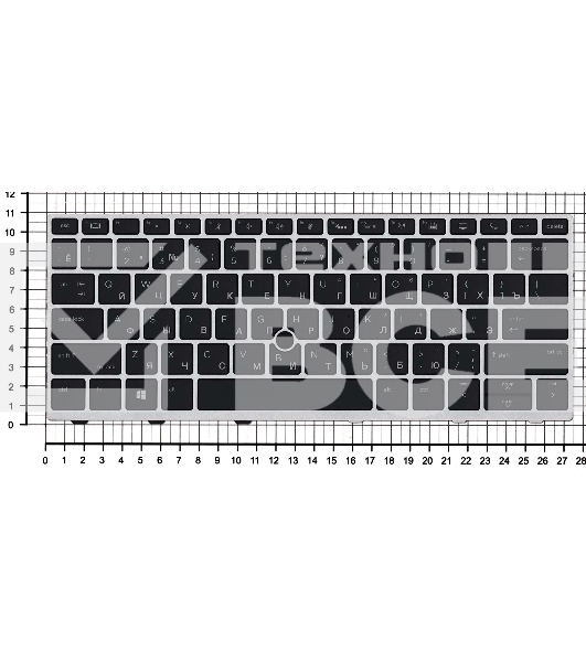 Клавиатура для ноутбука HP Elitebook 730 G5 735 G5 830 G5 836 G5 черная с серой рамкой и подсветкой