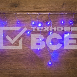 Новогодние светоукрашения NEON-NIGHT (255-013) Гирлянда Айсикл {(бахрома) светодиодный, 1,8 х 0,5 м., белый провод, 220В, диоды синие}