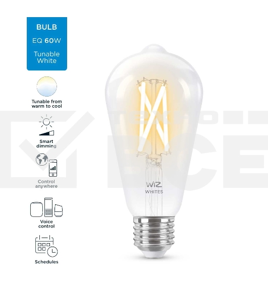 Лампа светодиодная WiZ Wi-Fi BLE60WST64E27927-65CL1PF/6