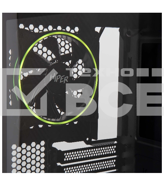 Компьютерный корпус Hiper PB81 черный без БП ATX 3x120мм 2xUSB2.0 2xUSB3.0 audio bott PSU