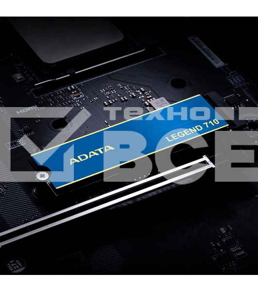 Накопитель SSD ADATA LEGEND 710, 512Gb, PCIe 3.0 x4, M.2 2280, NVMe, R/W 2400/1600, с радиатором