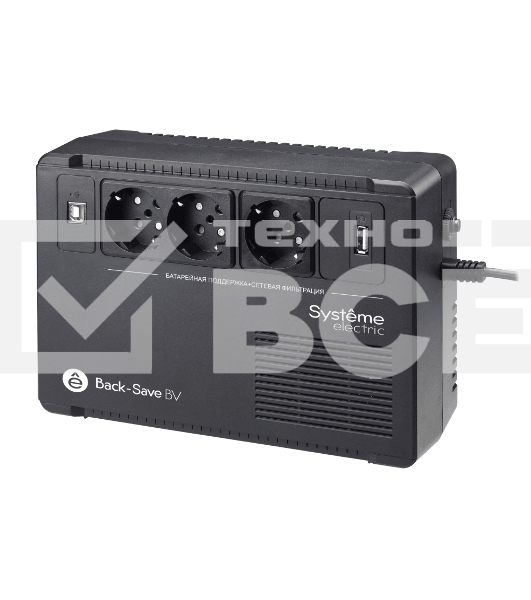 Источник бесперебойного питания Systeme Electriс Back-Save, 800VA/480W, 230V, Line-Interactive, AVR, 3xSchuko, USB charge(type A), USB