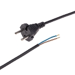 Шнур электрический с прямой вилкой 10А 2200Вт ПВС 2х0.75кв.мм 1.5м черн. Rexant 11-1305, фото 1