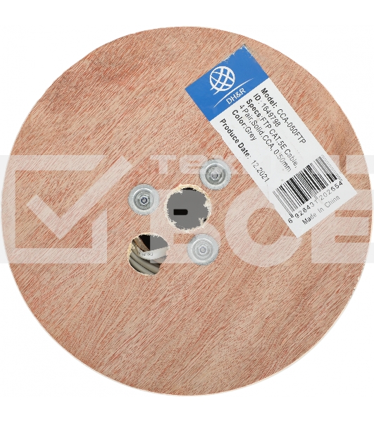 Кабель сетевой Ningbo FTP 4 пары cat5E solid 0.5мм CCA molded 305м серый