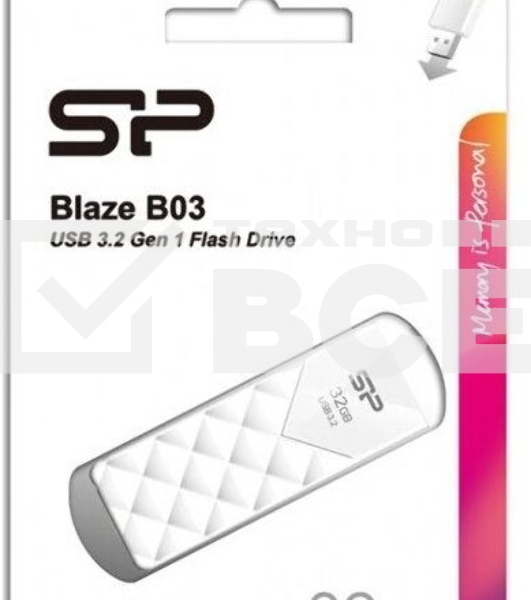 Флешка USB 32Gb Silicon Power Blaze B03, USB 3.2, Белый