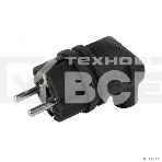 Вилка каучуковая ЭРА с/з 90град 16A IP44 черная (35/350/2100), фото 1