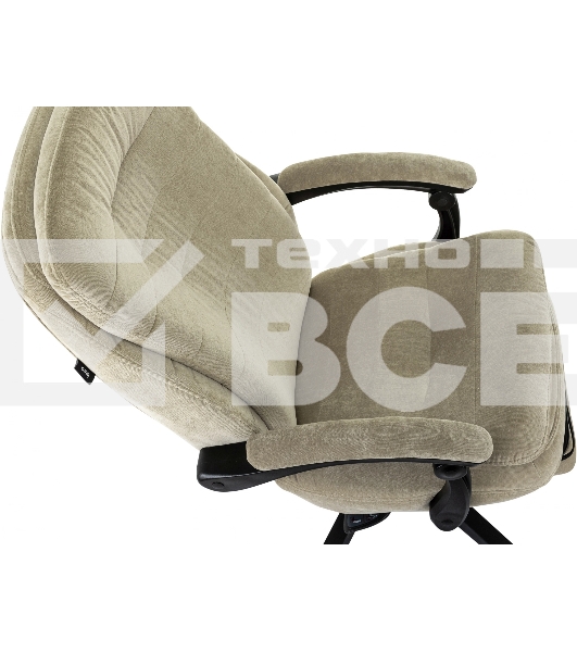 Кресло руководителя Бюрократ T-9950MSG-F Fabric песочный Light-21, крестов. пластик, подст. для ног