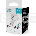 Лампа светодиодная Gauss Basic 6Вт цок.:GU10 софит св.свеч.бел.нейт. (упак.:10шт) (10106262), фото6