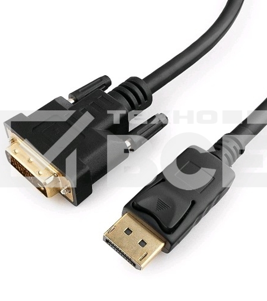 Кабель DisplayPort-DVI Gembird/Cablexpert 1м, 20M/19M, черный, экран, пакет(CC-DPM-DVIM-1M)