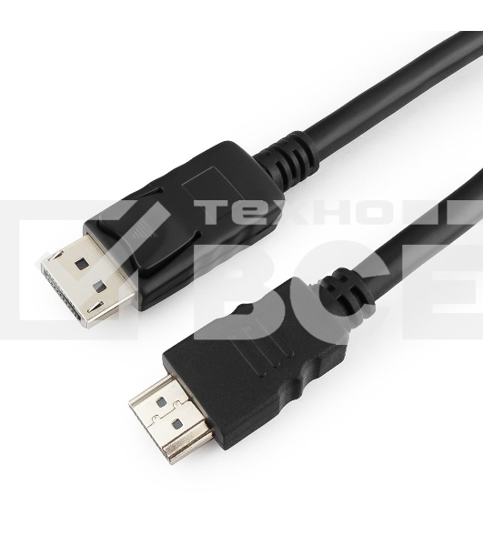 Кабель DisplayPort-HDMI Gembird/Cablexpert 1,8м, 20M/19M, черный, экран, пакет (CC-DP-HDMI-6)