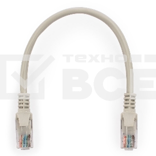 Коммутационный шнур Комм шнур, UTP, кат 5e,  0.25м с RJ45 (серый)