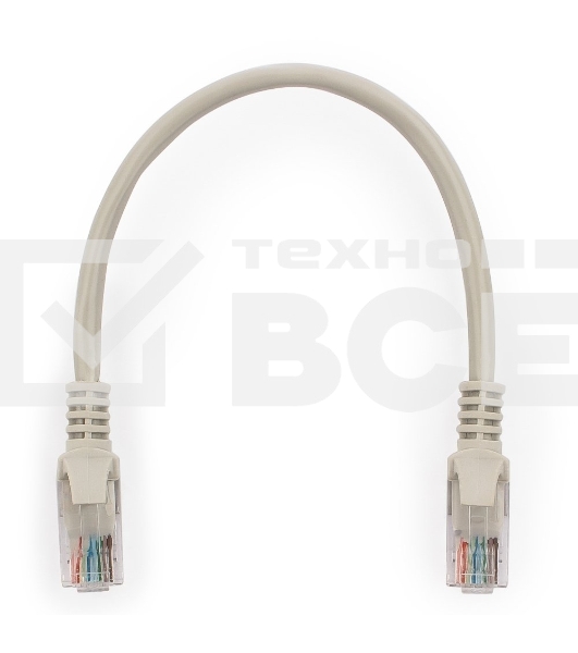 Коммутационный шнур Комм шнур, UTP, кат 5e, 0.25м с RJ45 (серый)