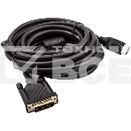 Кабель HDMI AM/DVI(24+1)M, 5м, CU, 1080P@60Hz, 2F, VCOM <CG484GD-5M>, фото 1