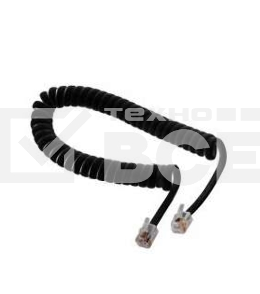 Шнур для телефонной трубки Rexant витой RJ-10 (4P-4C), 2м, черный