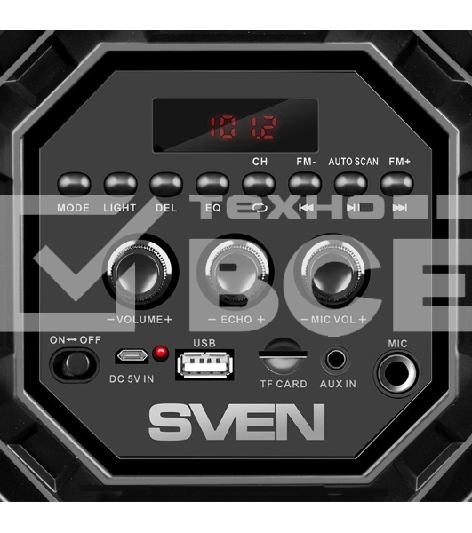 Колонка портативная Sven PS-550 черный 36W 2.0 BT/3.5Jack/USB 10м 2000mAh