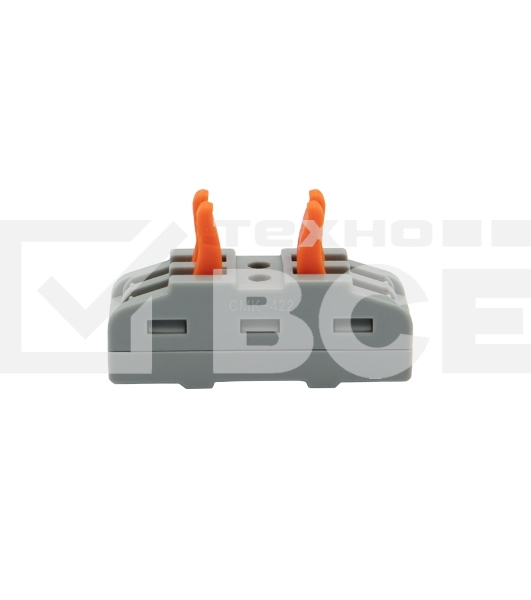 Клемма СМК 222-422 проходная 2 полюса (0,08-4 мм²), серая (5 шт./уп.) Rexant