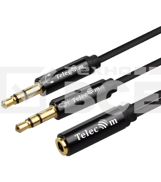 Кабель-адаптер  2*3.5ST(M)/3.5 ST(F), 0.2м, Telecom PRO <TAV205M-0.2M>