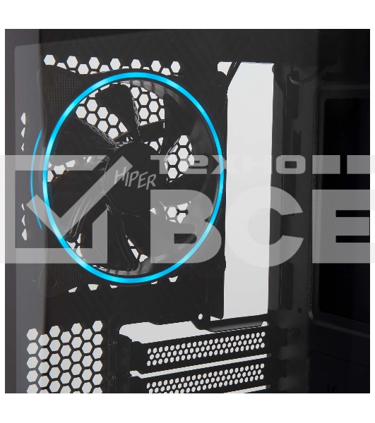 Компьютерный корпус Hiper PB81 черный без БП ATX 3x120мм 2xUSB2.0 2xUSB3.0 audio bott PSU