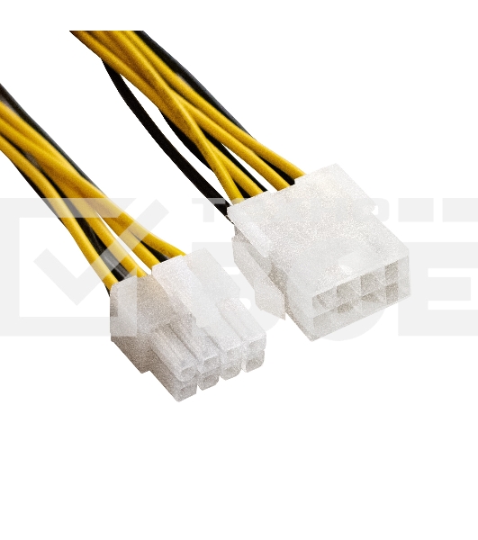 Удлинитель кабеля питания материнской платы +12V ExeGate EX-EXT-8M8F-0.5 (8pin EPS12V M/8pin EPS12V F, 0,5м)