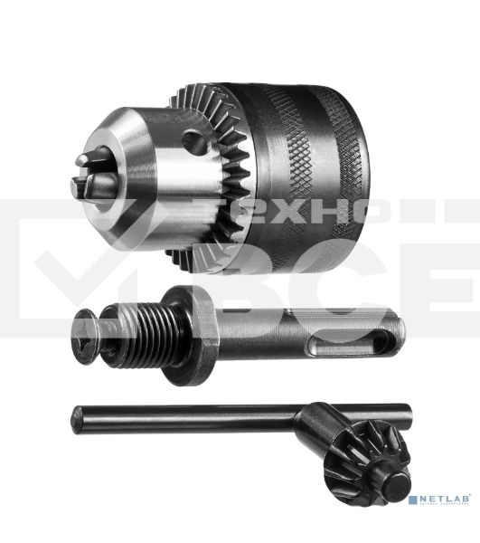 Набор Зубр 'МАСТЕР': Патрон ключевой 13 мм, 'SDS+' адаптер, ключ для патрона, посадочная резьба 1/2', Д 2,0-13мм