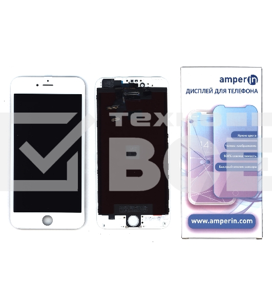 Дисплей Amperin для Apple iPhone 6 Plus в сборе с тачскрином (IPS), белый