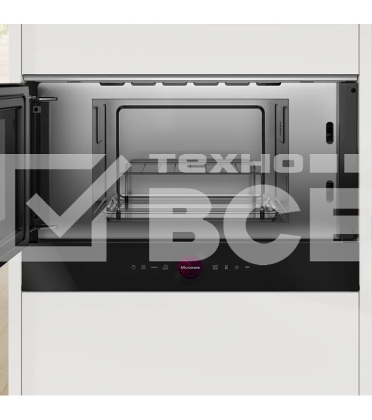 Встраиваемая микроволновая печь Bosch BFR7221B1 900Вт, 5 режимов, инвертер, 21 л, черный, петли справа