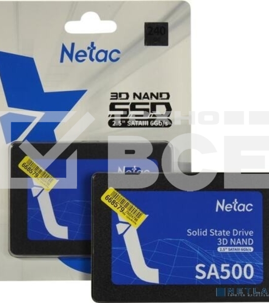 Накопитель SSD Netac SA500, 240Gb, SATA, 2.5