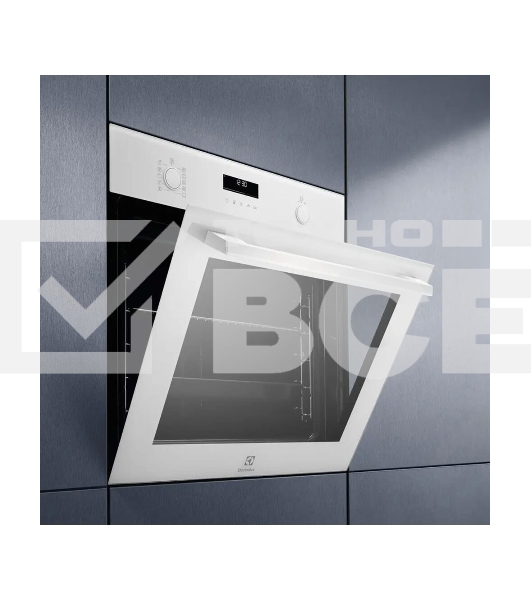 Духовой шкаф электрический Electrolux EOD6F77WV с конвекцией, приготовление на пару, объем 72 л, утапливаемые переключатели, 9 режимов,очистка каталитическая, 3 стекла в дверце, направляющие проволочные + телескопические (1 уровень), термощуп