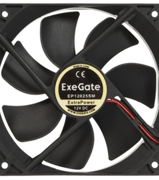 Вентилятор для корпуса ExeGate ExtraPower EP12025SM черный, 120 мм, 1800 об/мин, 28 дБ, 2 pin