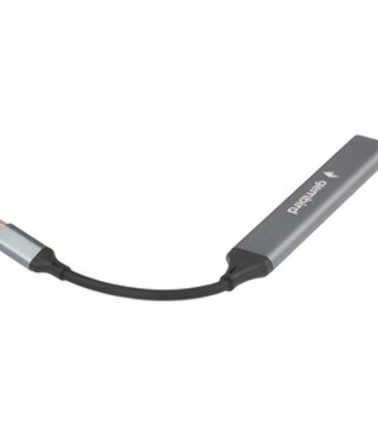 Разветвитель USB3.0/2.0 Gembird UHB-C202, USB3.0, 3xUSB2.0, кабель Type-C 10 см, алюминий, пакет