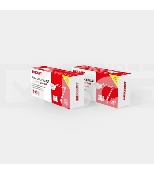 Лупа на струбцине Rexant, круглая, 5D, с подсветкой, белая 31-0011