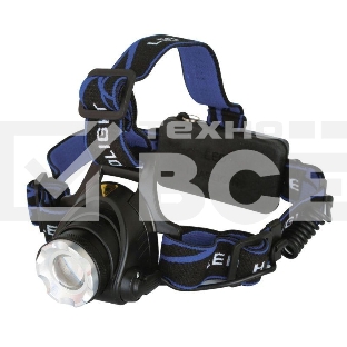 Фонарь Ultraflash E150 налоб акку 220В, черный, CREE 3 Ватт, фокус, 2 ак 3 реж, пласт, бокс 12188